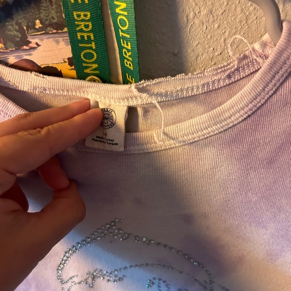 purple tie dye with gem dolphin t shirt - Picture 3 of 3